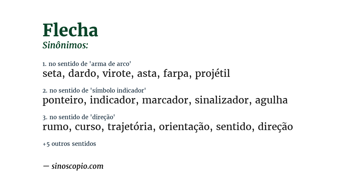 Sinônimo de flecha