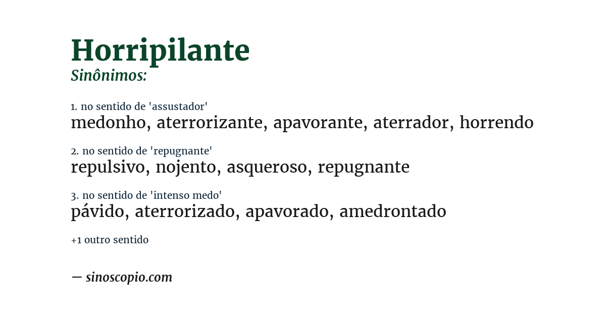 Sinônimo de horripilante