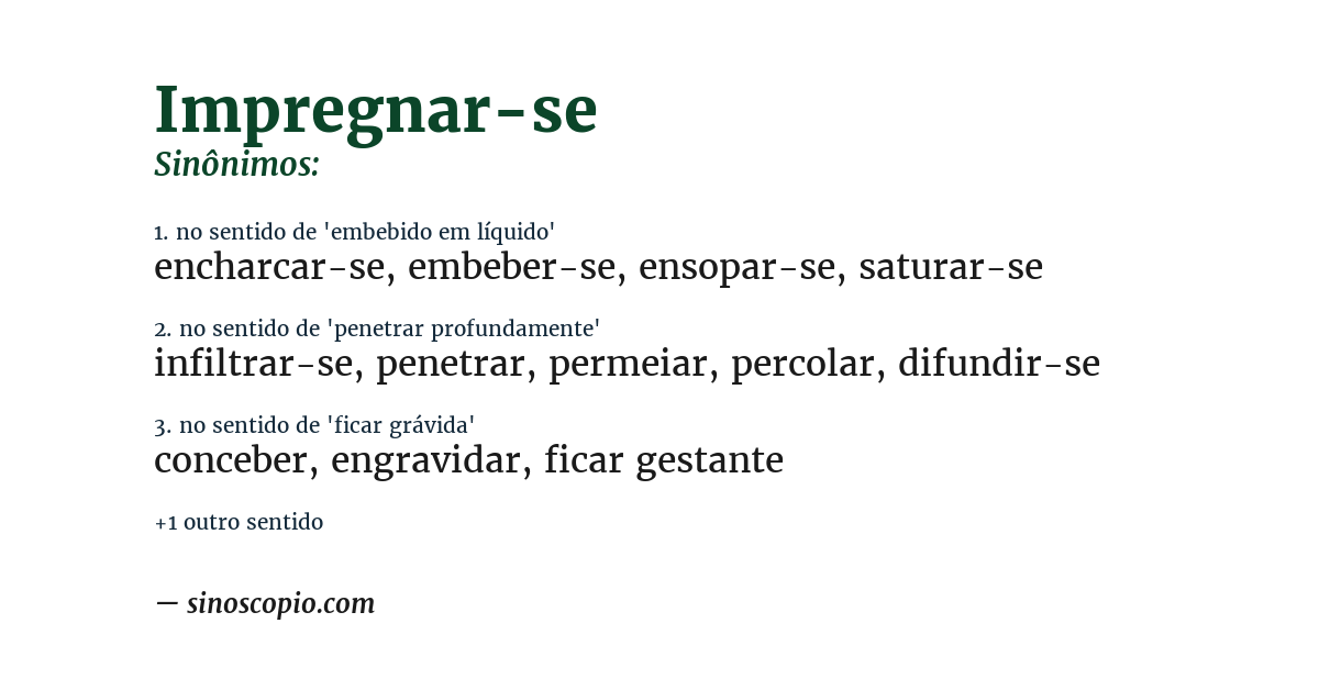 Sinônimo de impregnar-se