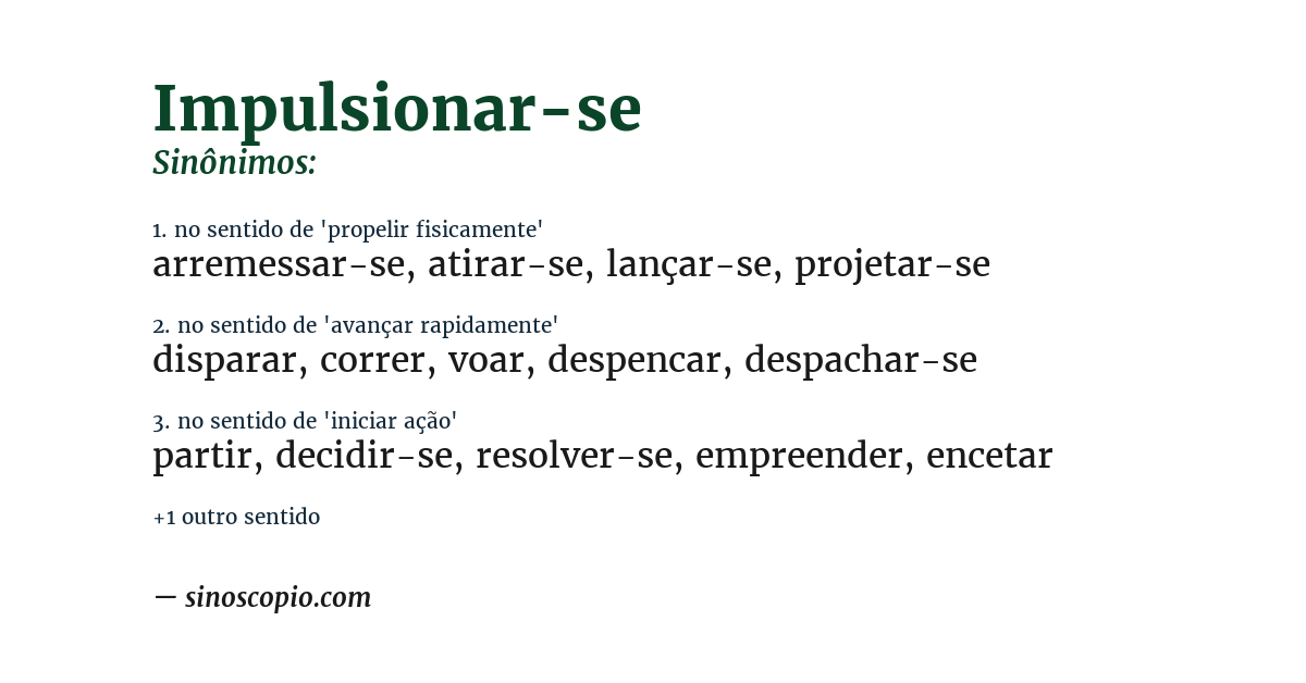 Sinônimo de impulsionar-se