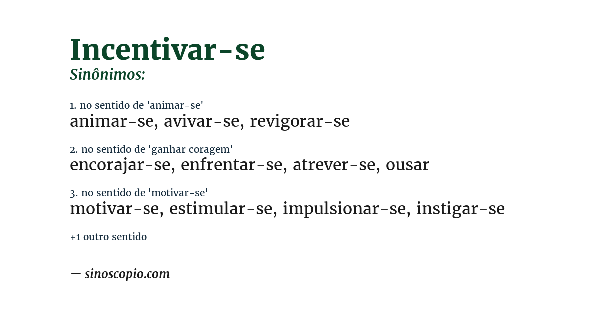 Sinônimo de incentivar-se