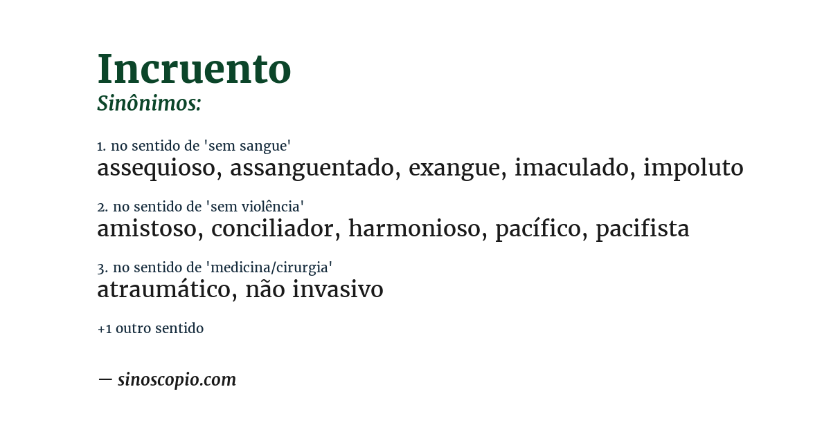 Sinônimo de incruento