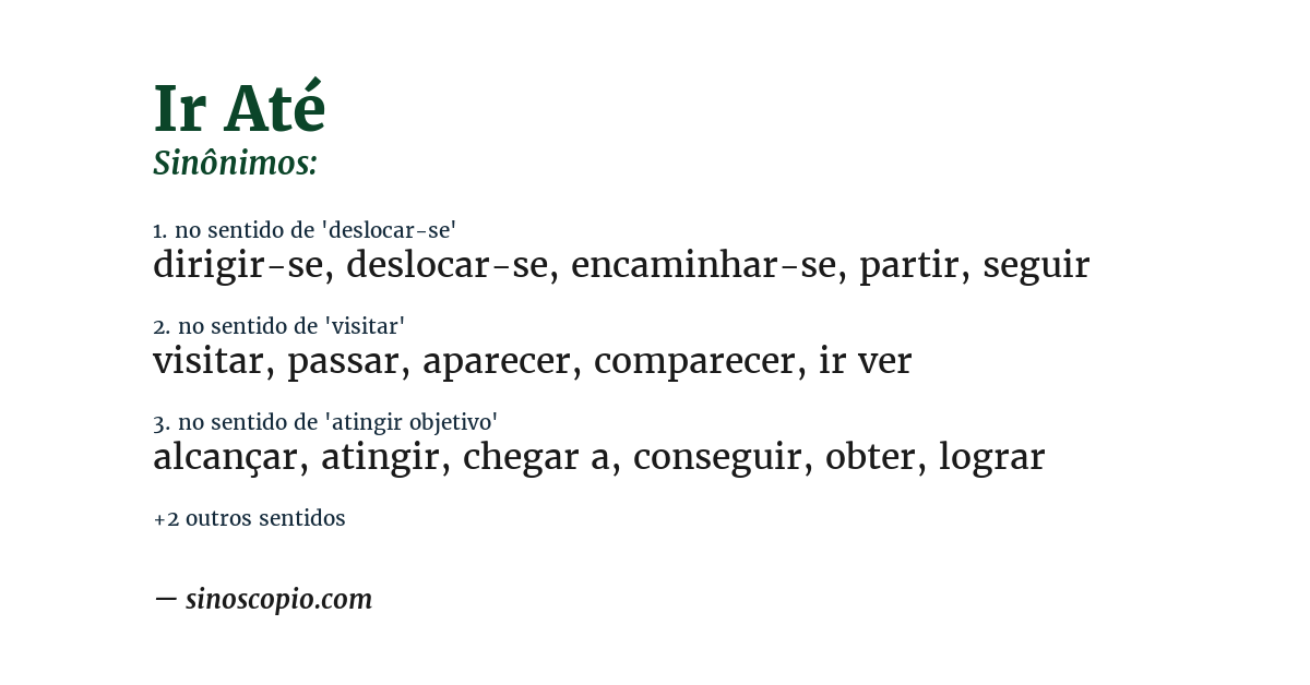 Sinônimo de ir até