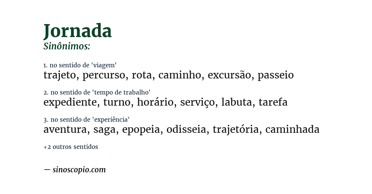 Sinônimo de jornada