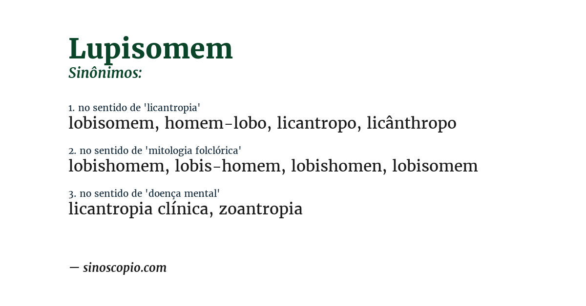 Sinônimo de lupisomem
