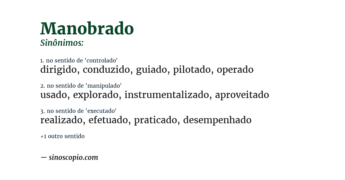 Sinônimo de manobrado