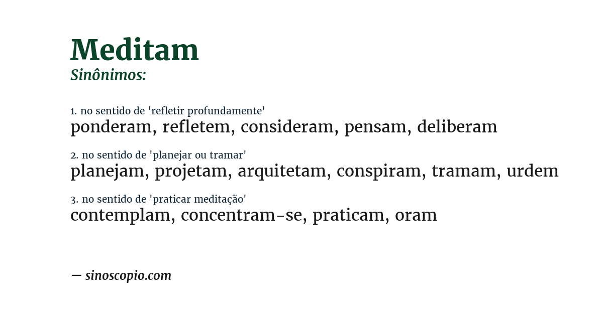 Sinônimo de meditam