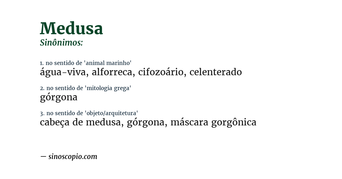 Sinônimo de medusa