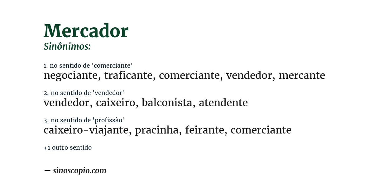Sinônimo de mercador