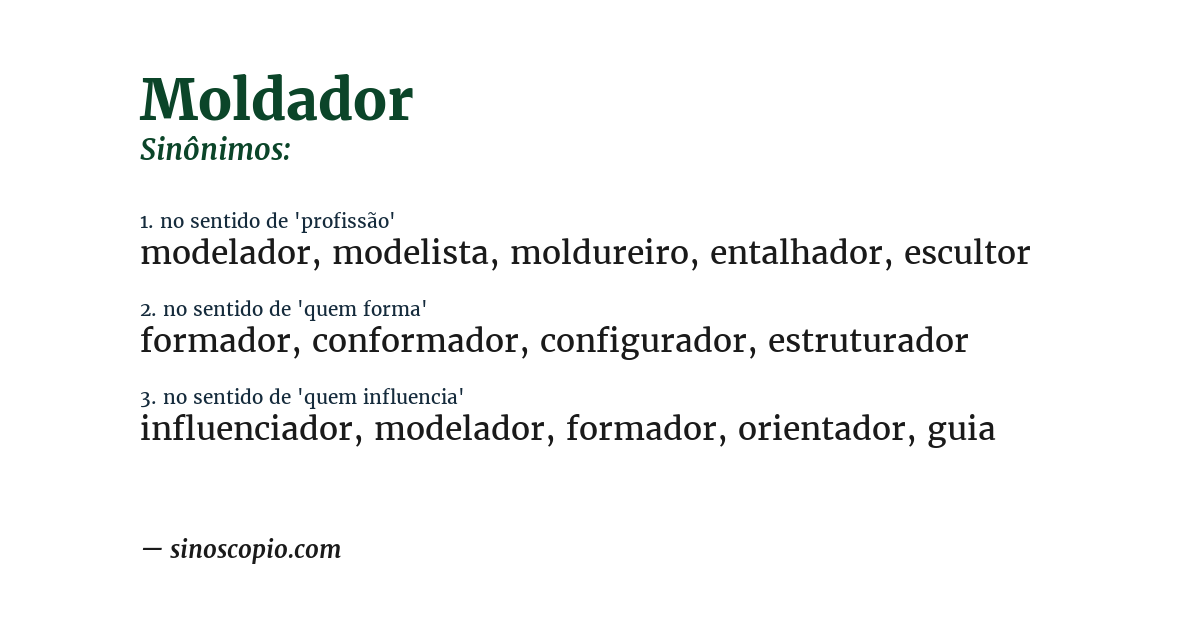 Sinônimo de moldador