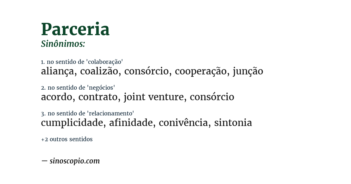 Sinônimo de parceria
