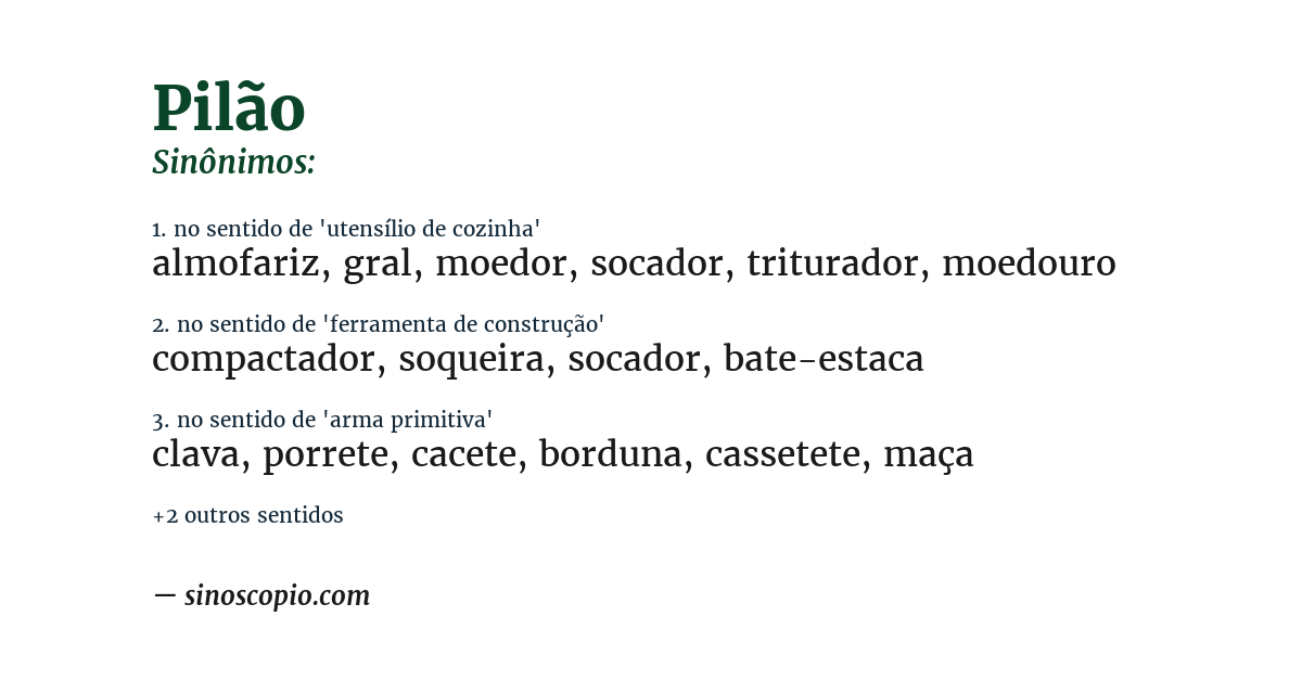 Sinônimo de pilão