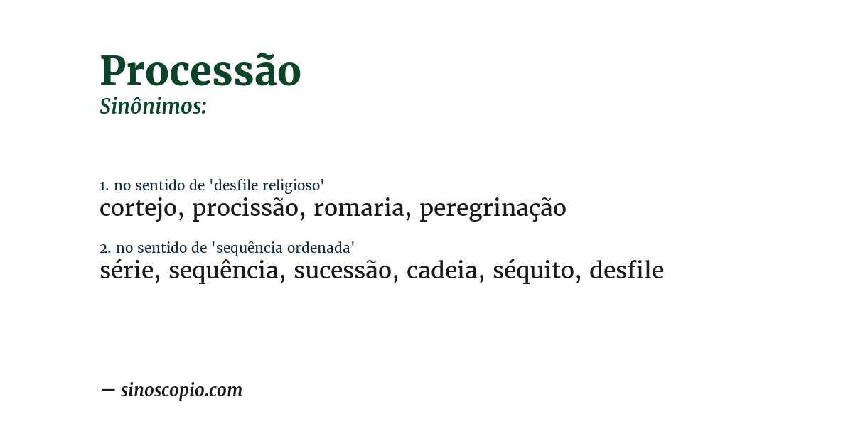 Sinônimo de processão