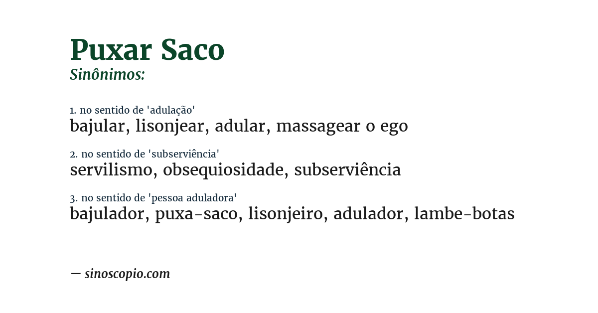 Sinônimo de puxar saco