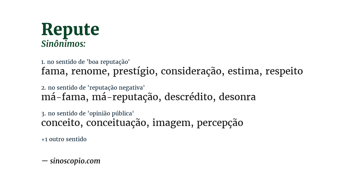 Sinônimo de repute