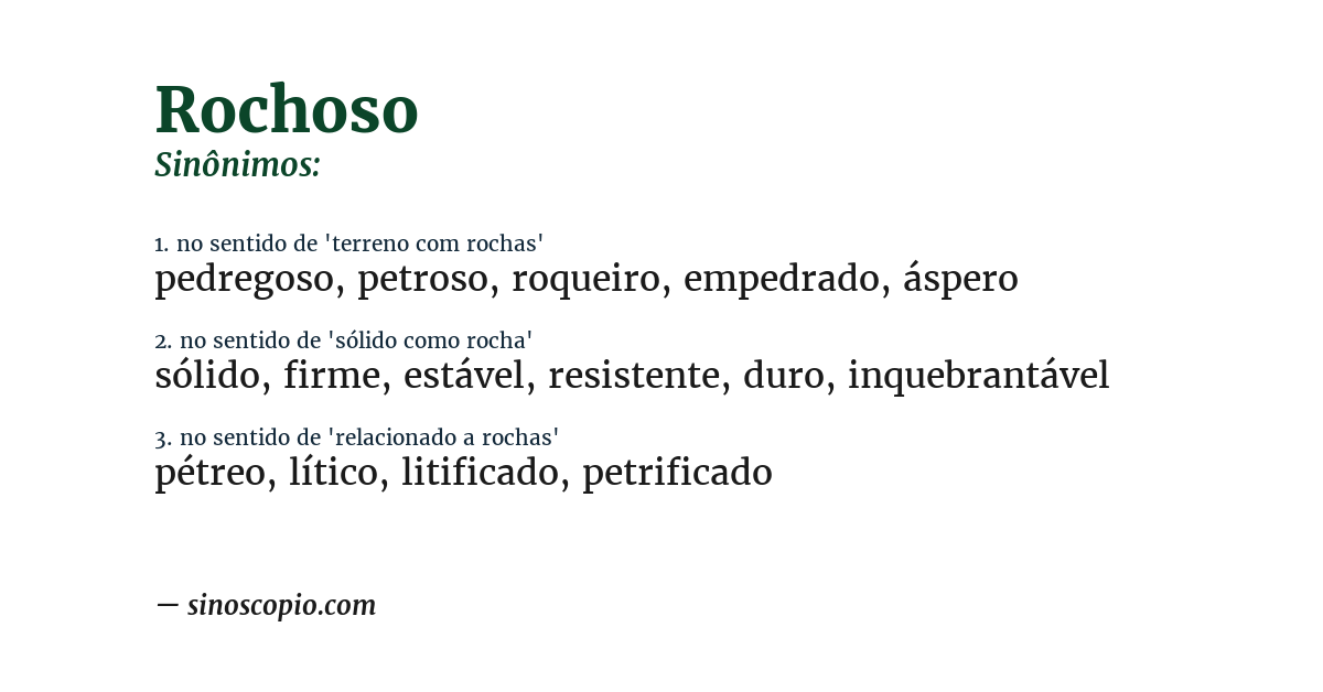 Sinônimo de rochoso