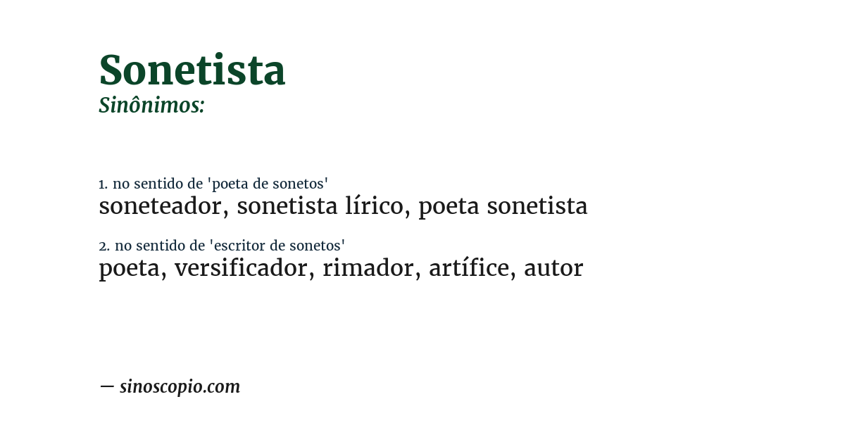Sinônimo de sonetista