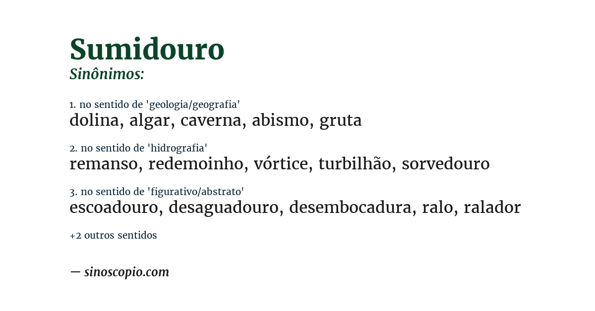 Sinônimo de sumidouro