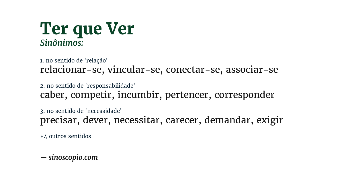 Sinônimo de ter que ver