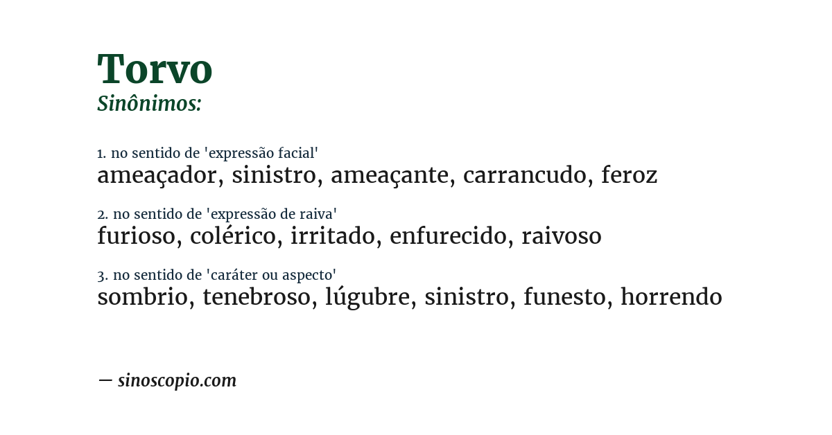 Sinônimo de torvo