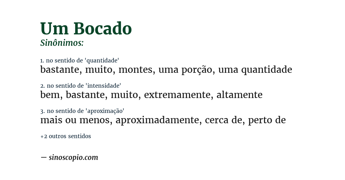 Sinônimo de um bocado