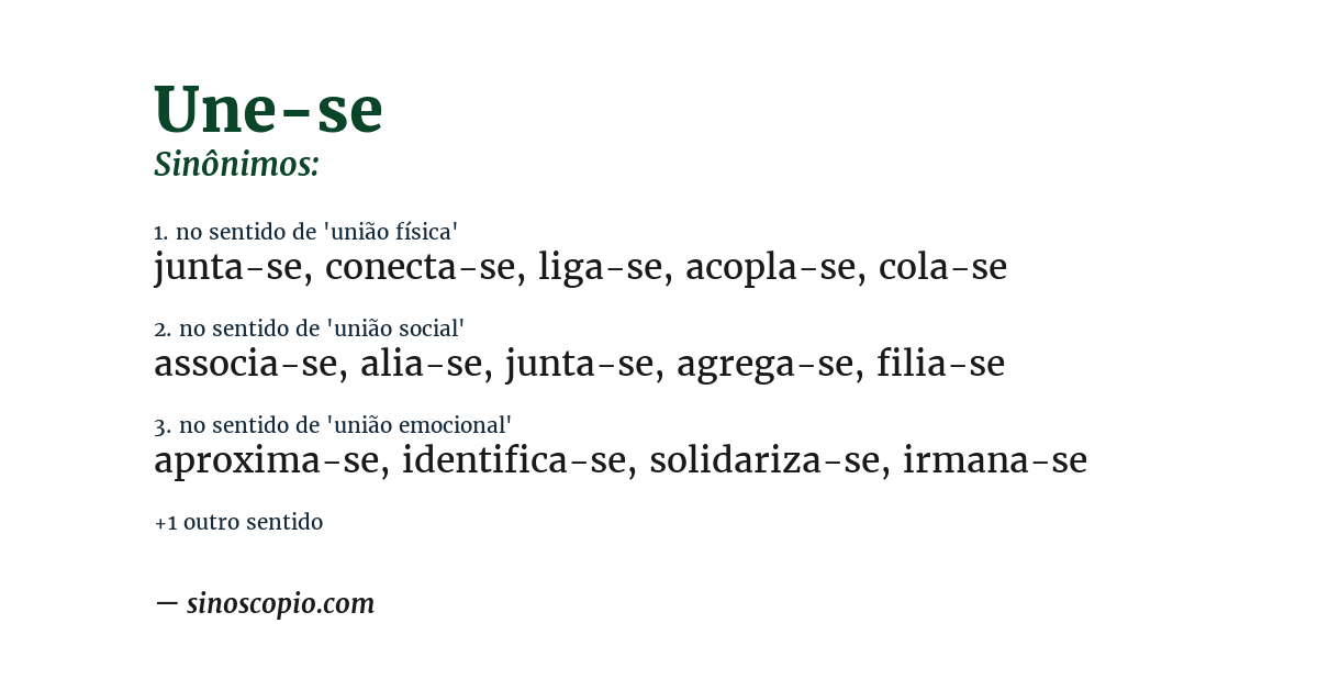 Sinônimo de une-se