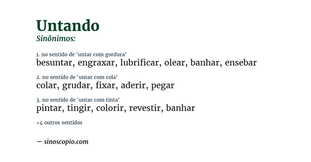 Sinônimo de untando