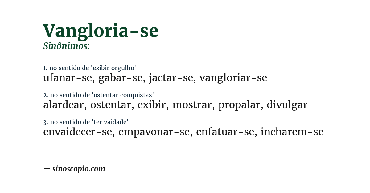 Sinônimo de vangloria-se