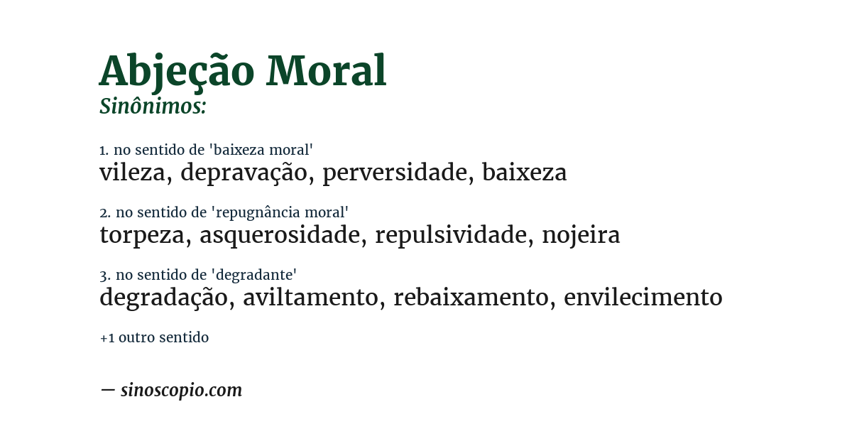 Sinônimo de abjeção moral