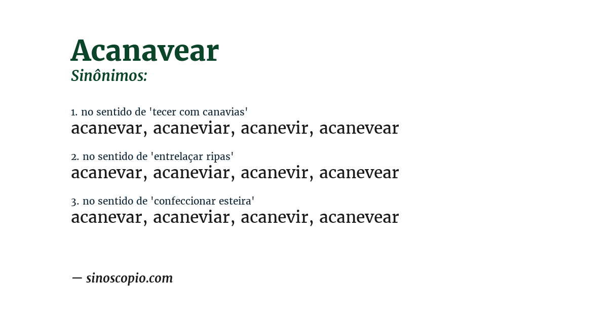 Sinônimo de acanavear