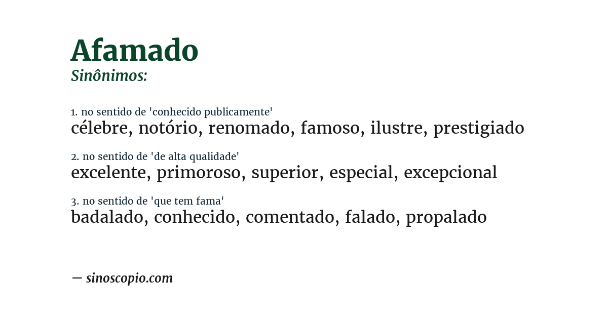 Sinônimo de afamado