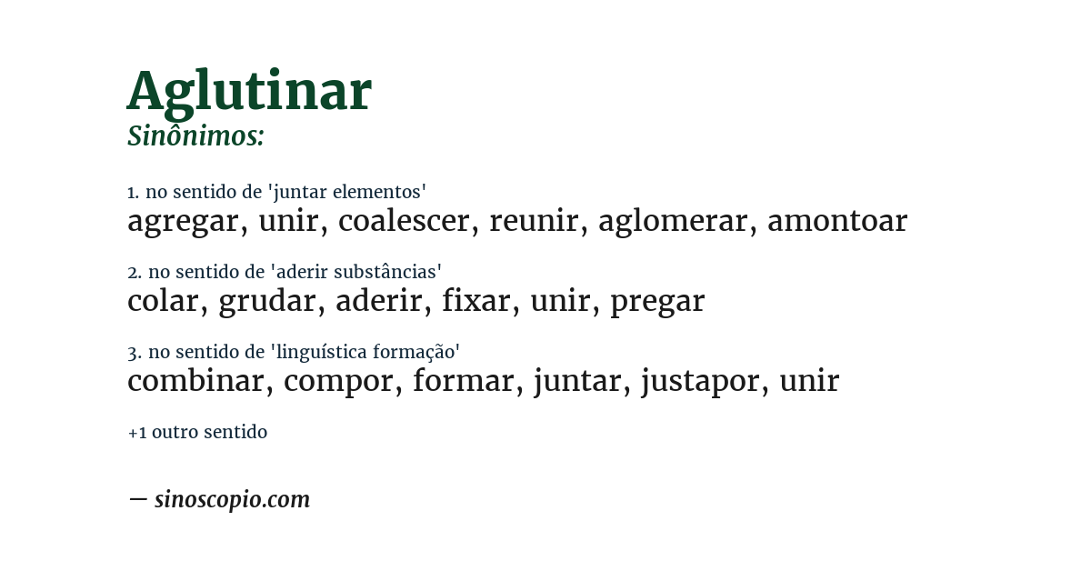 Sinônimo de aglutinar
