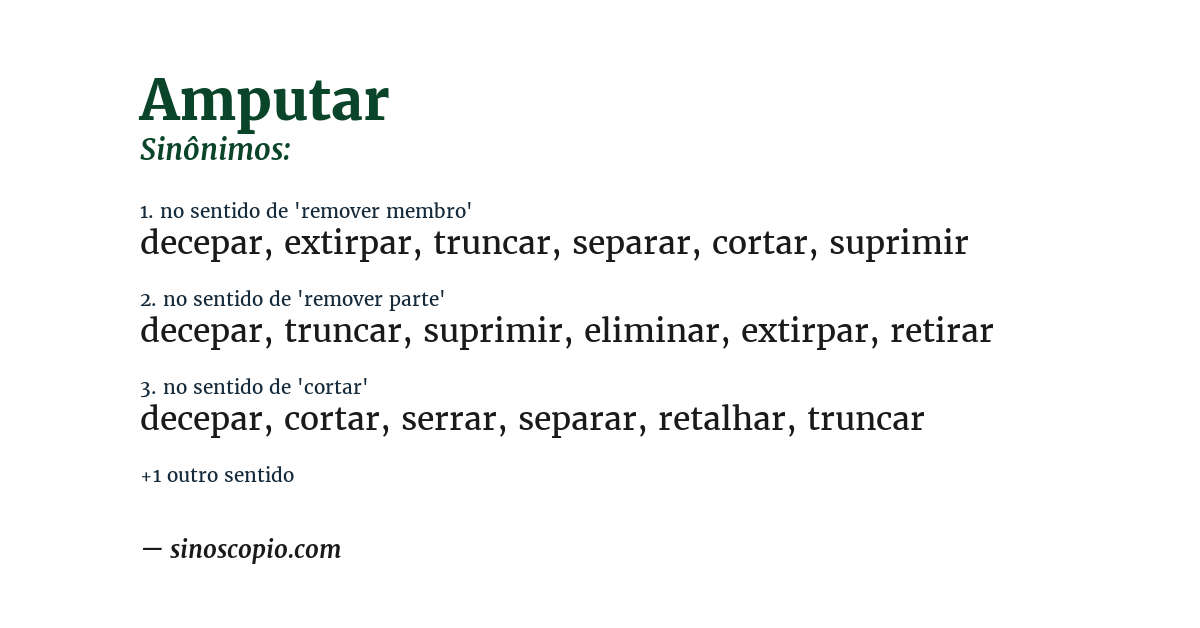 Sinônimo de amputar