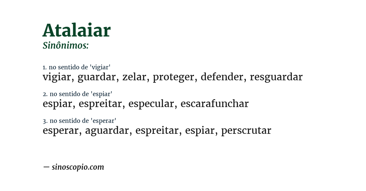 Sinônimo de atalaiar