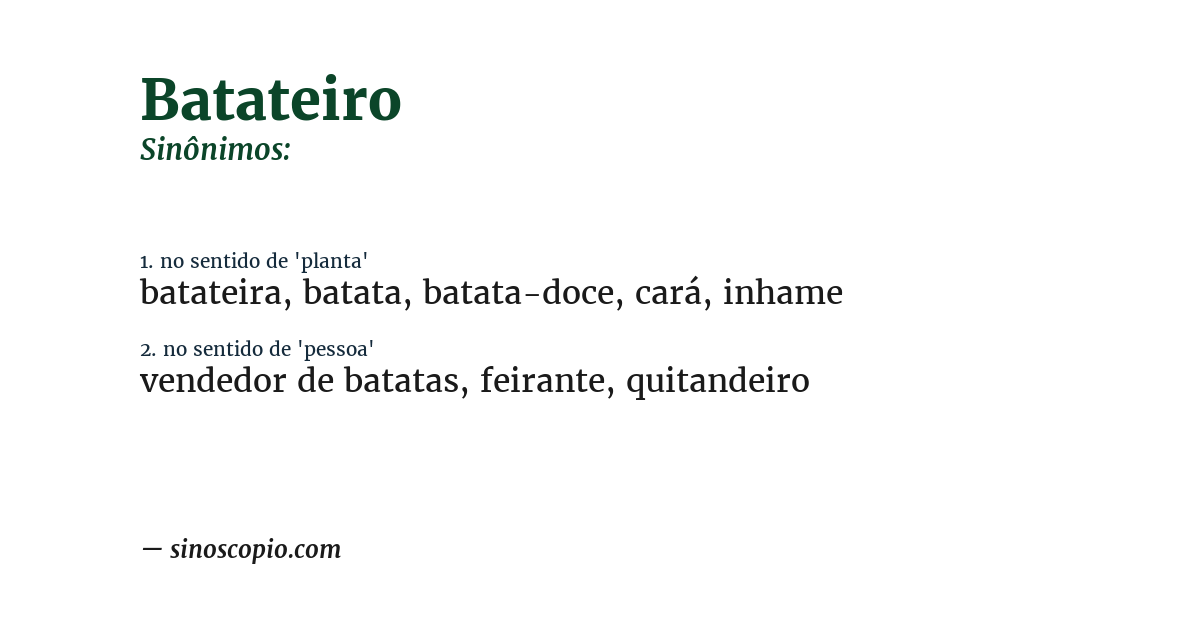 Sinônimo de batateiro