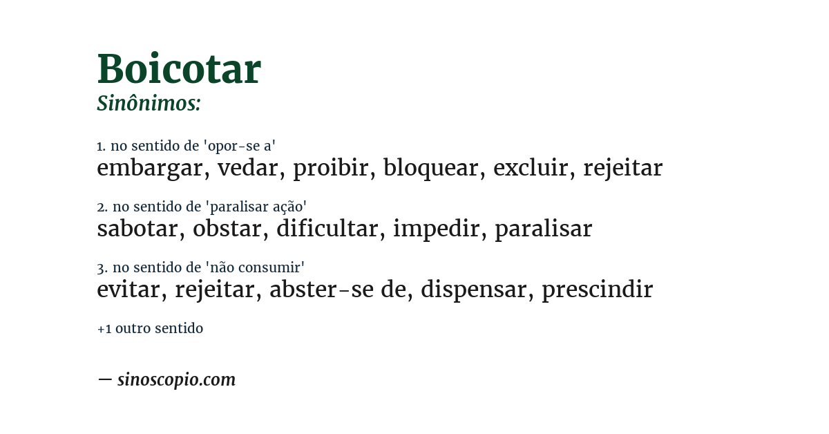 Sinônimo de boicotar