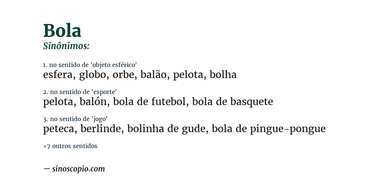 Sinônimo de bola