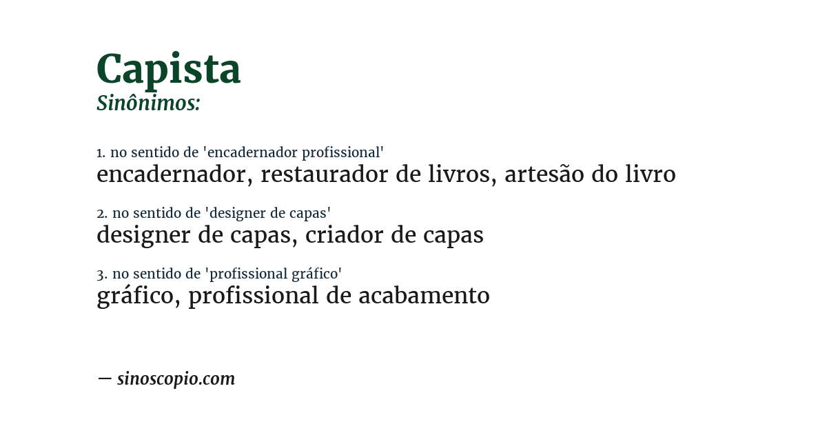 Sinônimo de capista