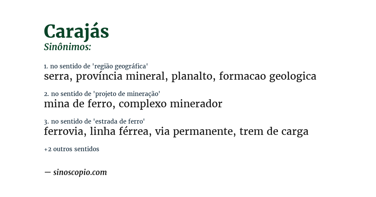 Sinônimo de carajás