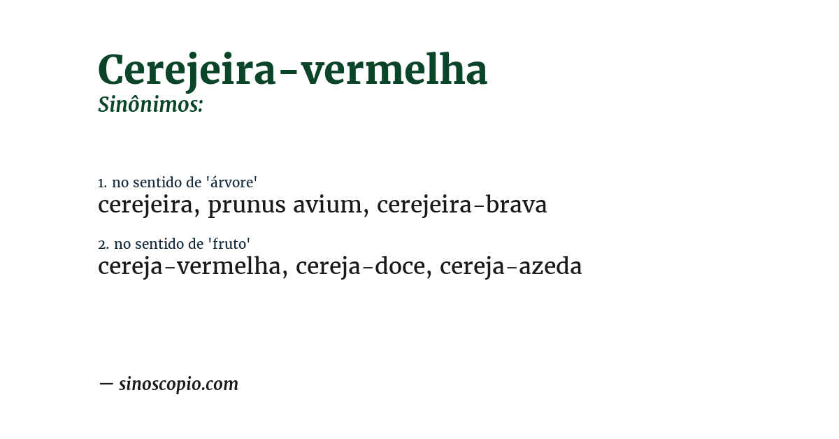 Sinônimo de cerejeira-vermelha