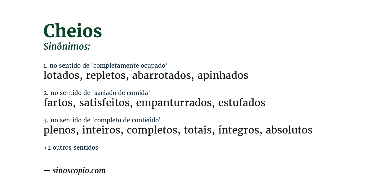 Sinônimo de cheios