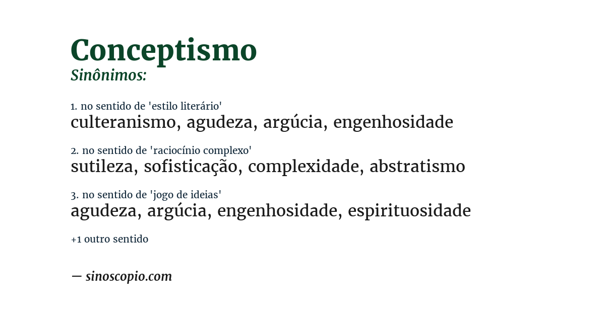 Sinônimo de conceptismo