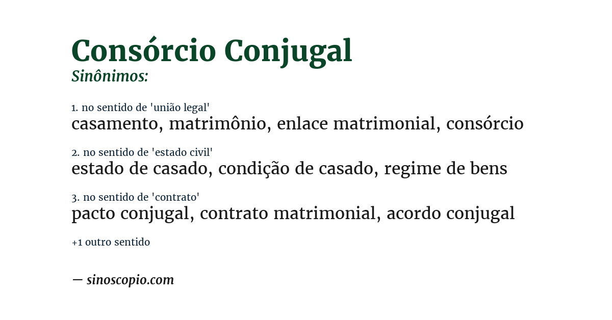 Sinônimo de consórcio conjugal