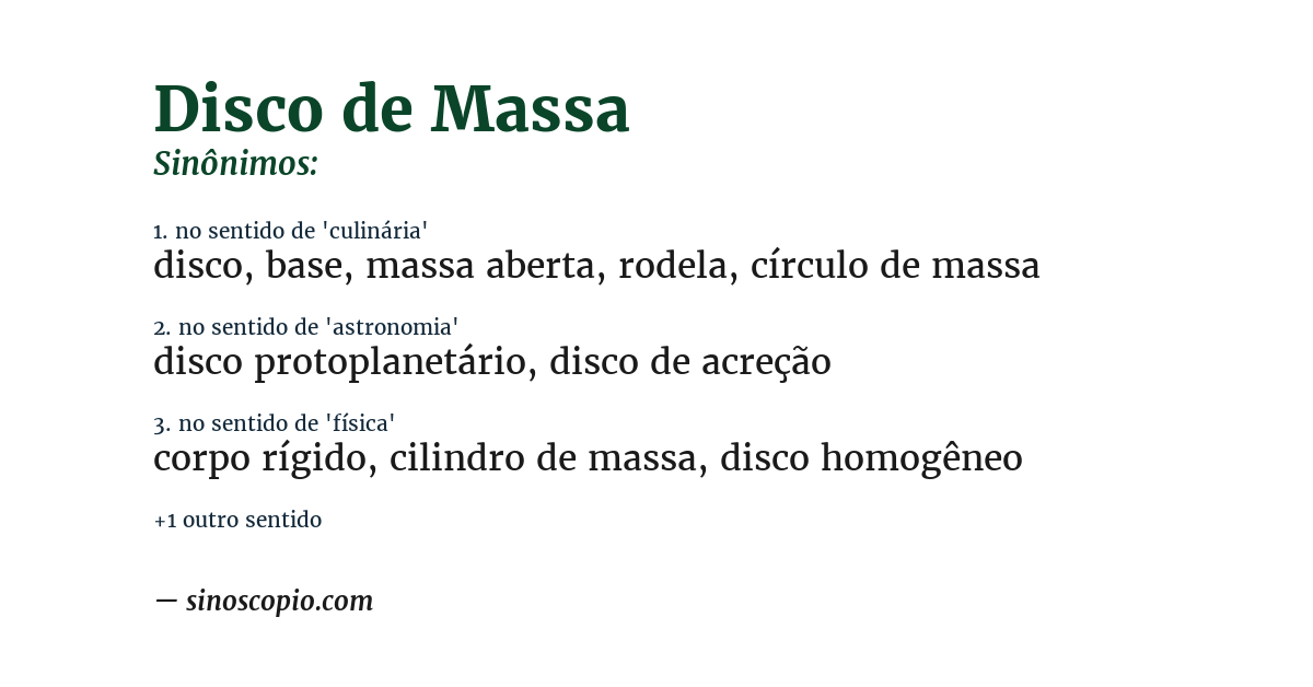 Sinônimo de disco de massa