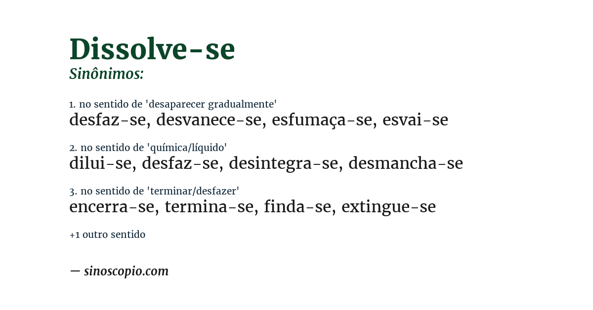 Sinônimo de dissolve-se