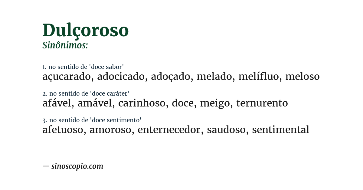 Sinônimo de dulçoroso