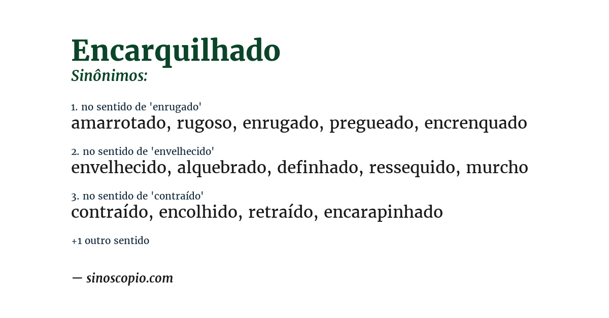 Sinônimo de encarquilhado