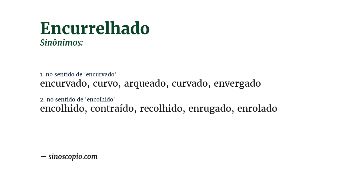 Sinônimo de encurrelhado