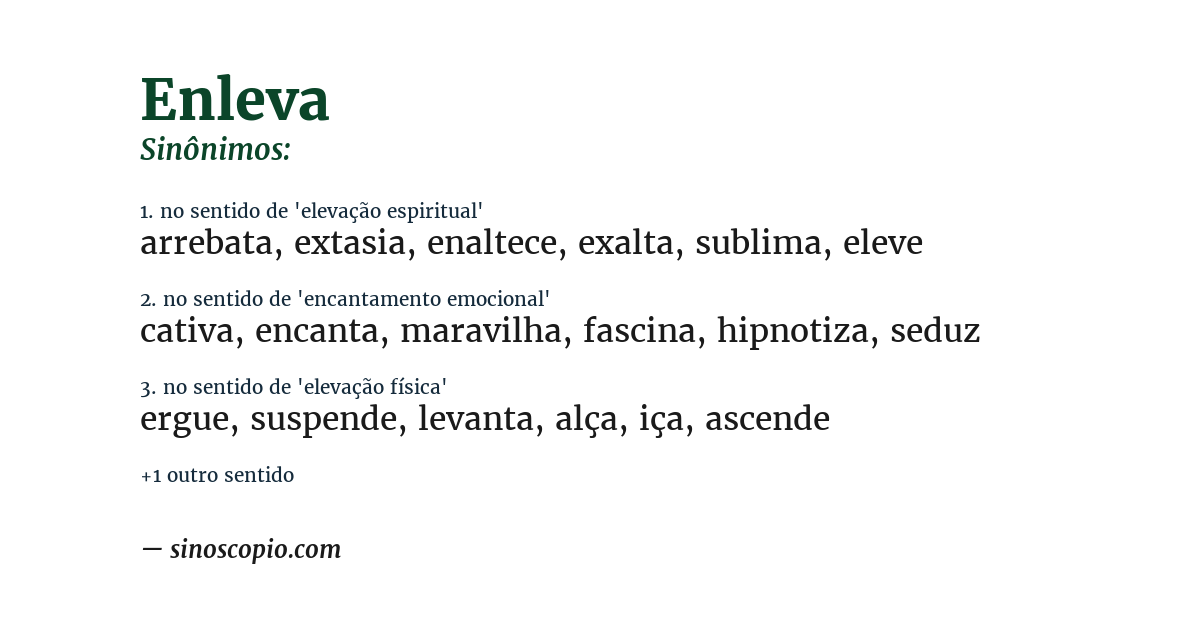 Sinônimo de enleva