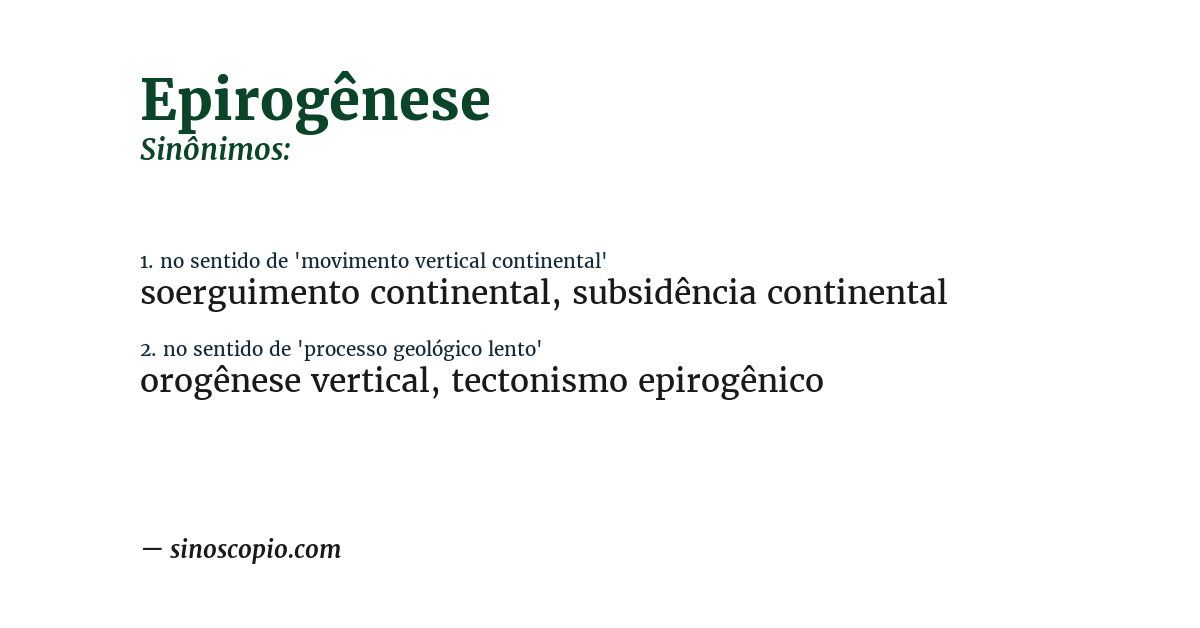 Sinônimo de epirogênese